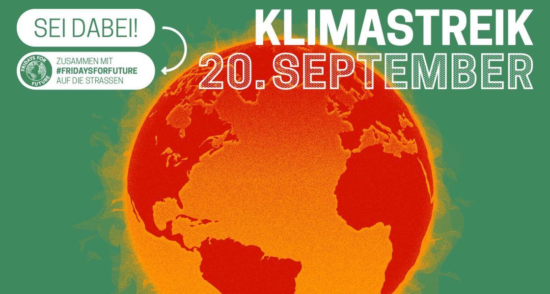 Poster mit Aufruf zum Demo für's Klima im September 2024