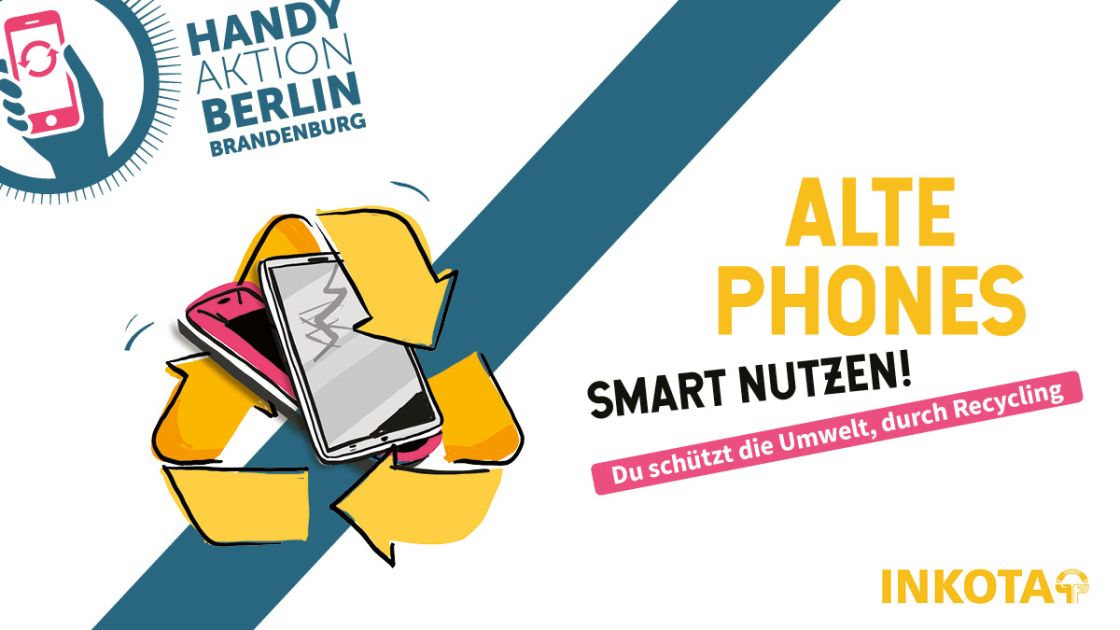 Grafik die Handys zeigt und das Kreislaufsymbol