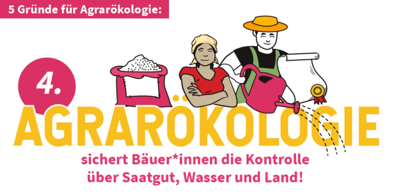 Agrarökologie sichert Bäuer*innen die Kontrolle über Saatgut, Wasser und Land!