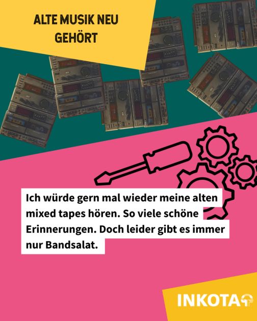 Ich würde gern mal wieder meine alten mixed tapes hören. So viele schöne Erinnerungen. Doch leider gibt es immer nur Bandsalat.