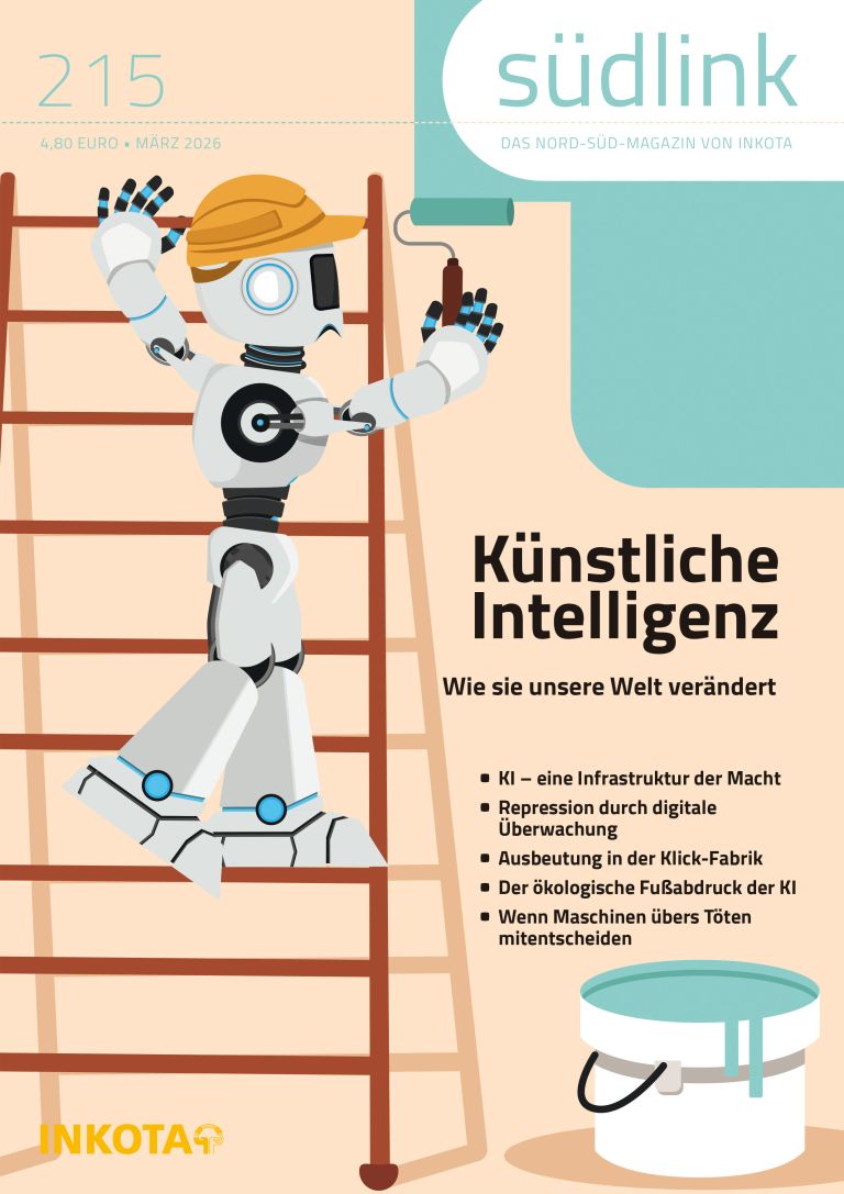 Ein Bild eines Roboters auf einer Leiter, der eine Wand streicht