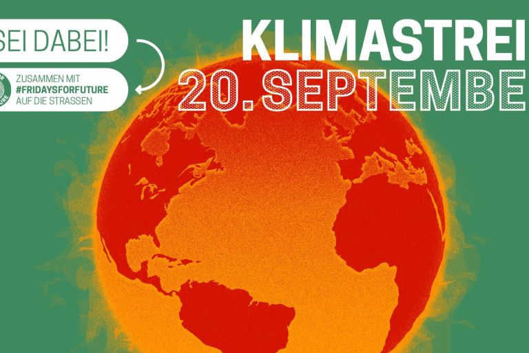 Poster mit Aufruf zum Demo für's Klima im September 2024